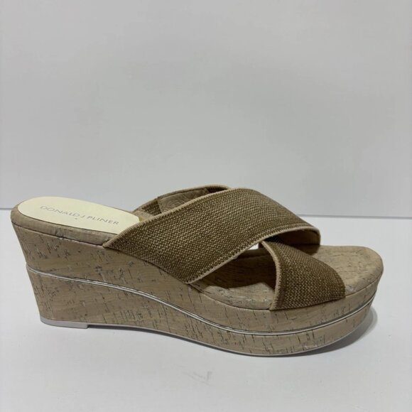 Donald J Pliner Women’s Dani-Le Natural Wedge Sandals, Size 10 M - Picture 1 of 6